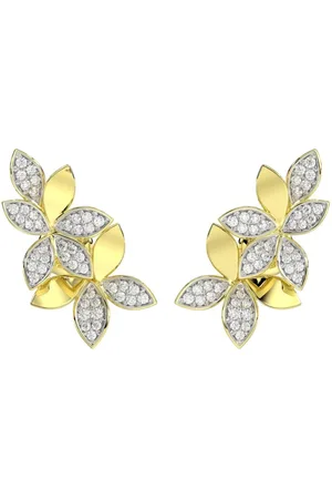 Marchesa Notte Aretes Wild Flower en oro amarillo de 18kt con diamante