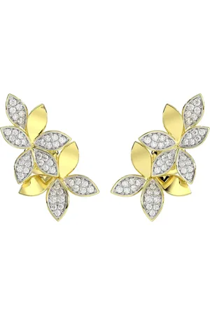 Marchesa Notte Aretes Wild Flower en oro amarillo de 18kt con diamante