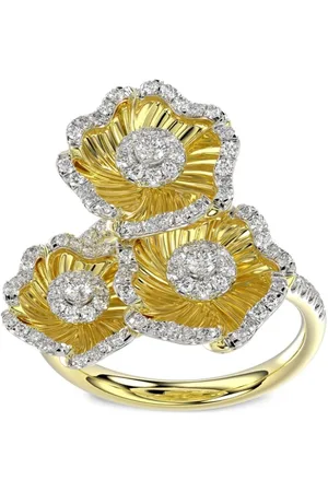 Marchesa Notte Anillo Halo Flower en oro amarillo de 18kt con diamante