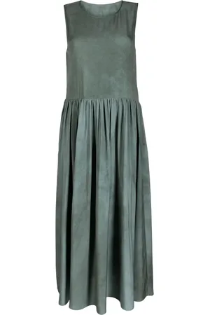UMA WANG Vestido midi con efecto envejecido