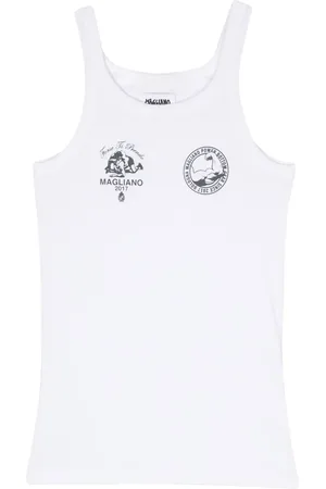 MAGLIANO Top tejido de canalé con logo estampado