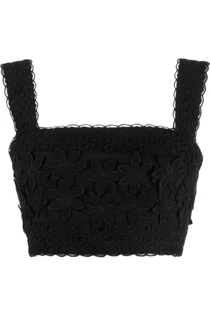 Elie saab Top corto con bordado floral en 3D