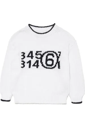 Maison Margiela Suéter con cuello redondo y logo en intarsia