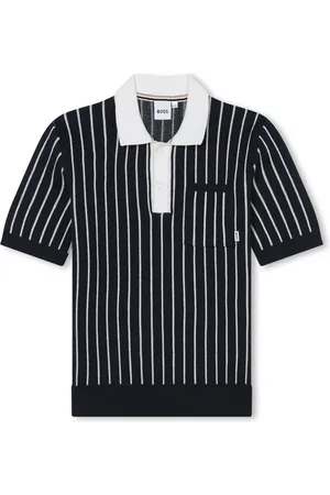 HUGO BOSS Playera tipo polo con rayas diplomáticas estampadas
