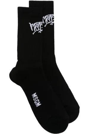 Msgm Calcetines tejidos con logo en intarsia