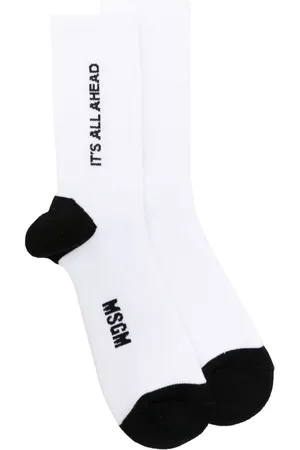 Msgm Calcetines tejidos con logo en intarsia