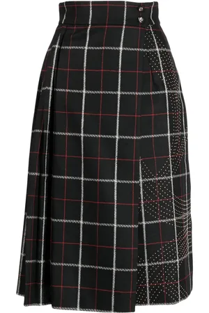 Elie saab Falda con cintura alta y cuadros estampados