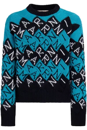 Marni Suéter tejido con logo en intarsia