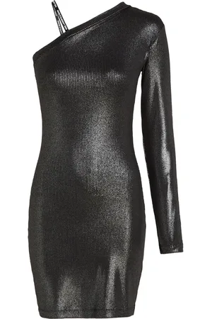 Karl Lagerfeld Vestido corto con hombro descubierto y lúrex
