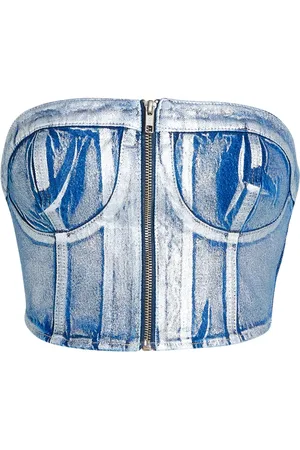 Karl Lagerfeld Top estilo bustier con aplique KLJ