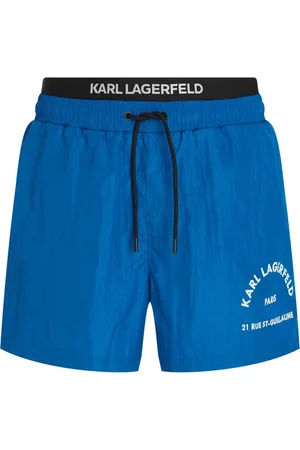 Karl Lagerfeld Shorts de playa con cordones y varios estampados