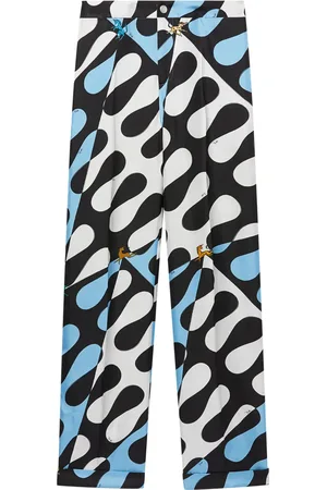 Puccini Pantalones de seda con estampado Leocorno