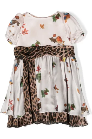 Roberto Cavalli Vestido de seda con estampado floral