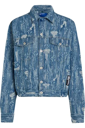 Karl Lagerfeld Chamarra de mezclilla con monograma en jacquard