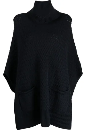 N.PEAL Poncho de cachemira entretejido