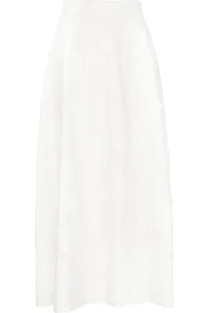 Elie saab Falda midi con diseño bordado