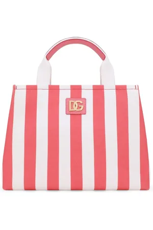 Dolce & Gabbana Tote a rayas con placa del logo
