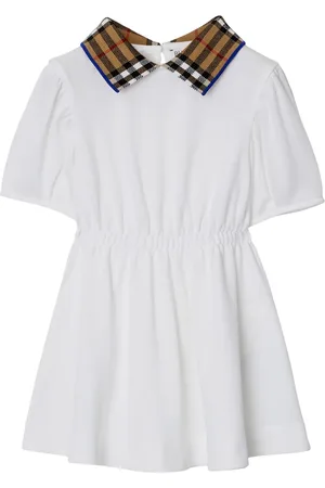 Burberry Vestido estilo playera tipo polo con cuello a cuadros