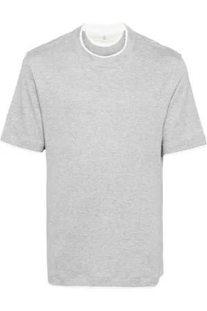 Brunello Cucinelli Playera con ribete en contraste