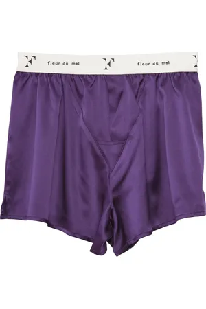 FLEUR DU MAL Shorts estilo bóxer de seda