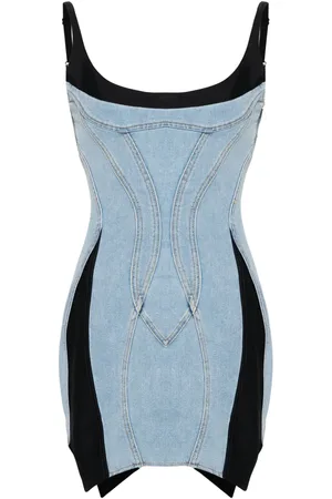 MUGLER Vestido estilo bustier con paneles