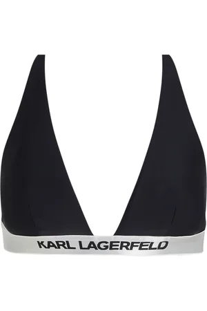 Karl Lagerfeld Top de bikini estilo triángulo con logo
