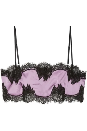 FLEUR DU MAL Top estilo bandeau con ribete de encaje