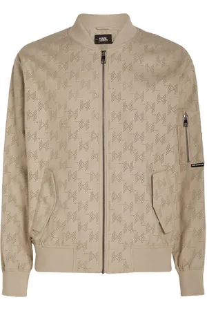Karl Lagerfeld Chamarra bomber con monograma perforado
