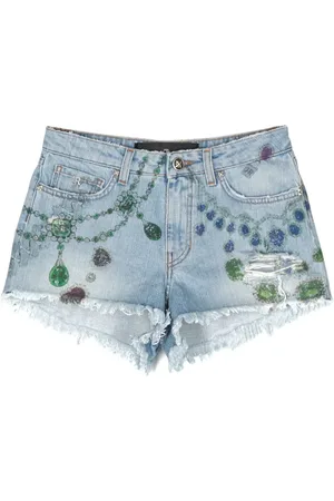 John Richmond Shorts de mezclilla con estampado gráfico