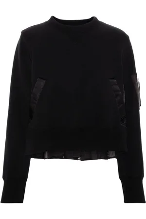 SACAI Sudadera con cuello redondo y panel de tul