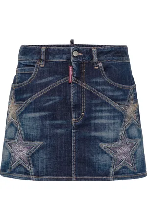 Dsquared2 Falda corta de mezclilla con apliques de estrella