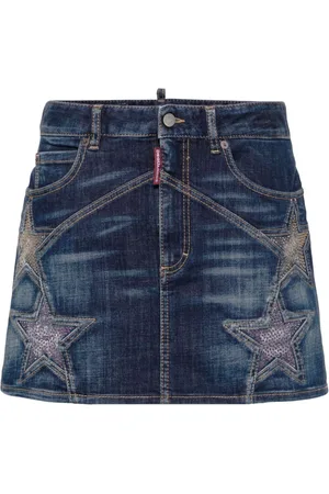 Dsquared2 Falda corta de mezclilla con apliques de estrella