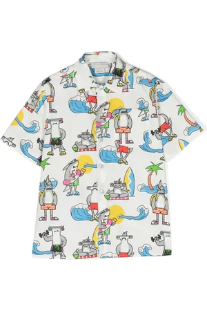 Stella McCartney Camisa con tiburón estampado