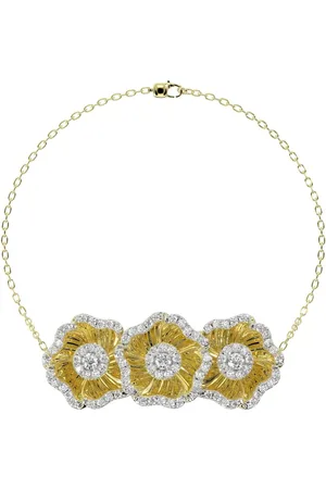 Marchesa Notte Pulsera floral en oro amarillo de 18kt con diamantes