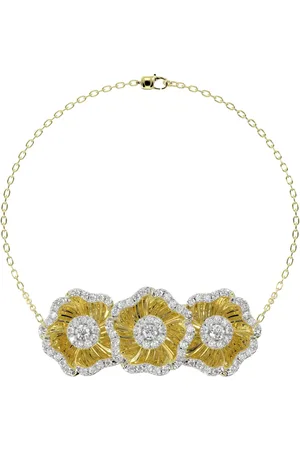 Marchesa Notte Pulsera floral en oro amarillo de 18kt con diamantes