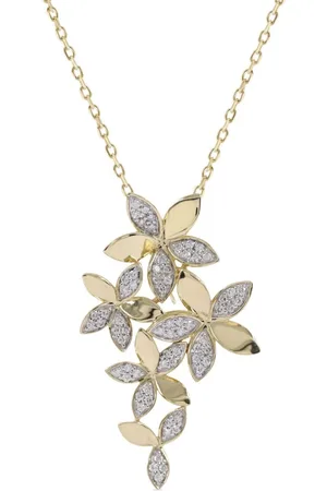 Marchesa Notte Collar floral en oro amarillo de 18kt con diamantes