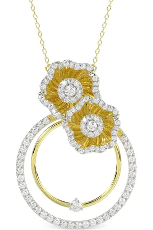 Marchesa Notte Collar floral en oro amarillo de 18kt con diamantes