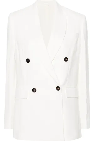 Brunello Cucinelli Blazer con doble botonadura y solapas de pico