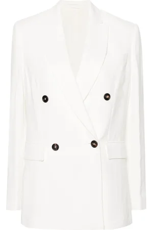 Brunello Cucinelli Blazer con doble botonadura y solapas de pico