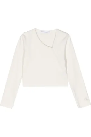 Calvin Klein Top asimétrico con logo bordado