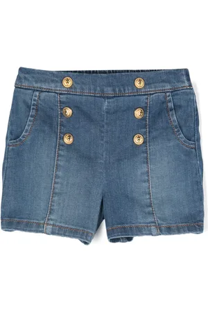 Balmain Shorts de mezclilla con botones Lion Head
