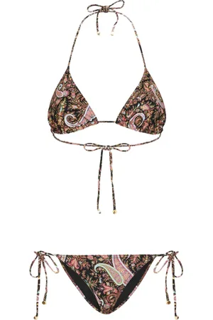 Etro Bikini con cuello halter y estampado de cachemira