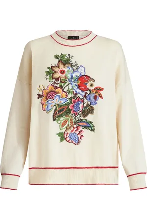 Etro Suéter de cachemira con bordado floral