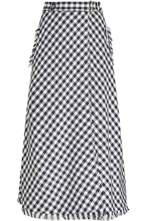 Etro Falda midi con motivo de cuadros gingham