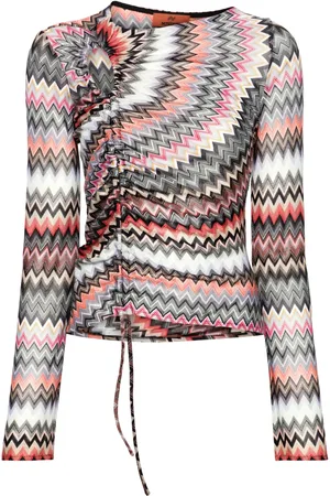 Missoni Playera asimétrica con tejido en zigzag