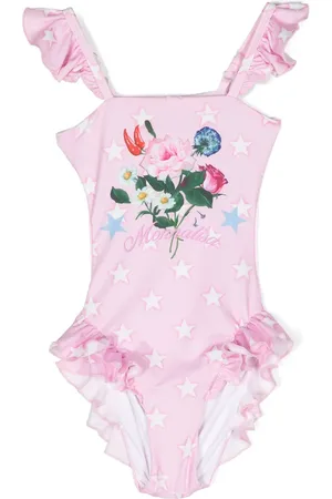 MONNALISA Traje de baño con estrellas estampadas y volantes