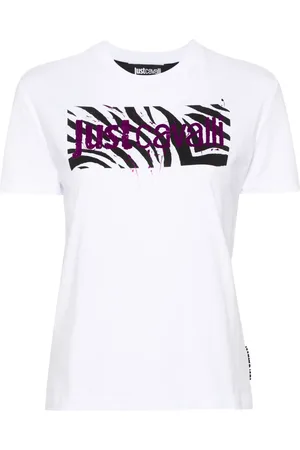 Roberto Cavalli Playera con logo estampado