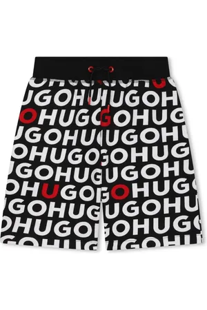 HUGO BOSS Shorts con cordones y monograma estampado