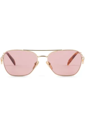 Prada Lentes de sol con armazón estilo piloto y logo triángulo