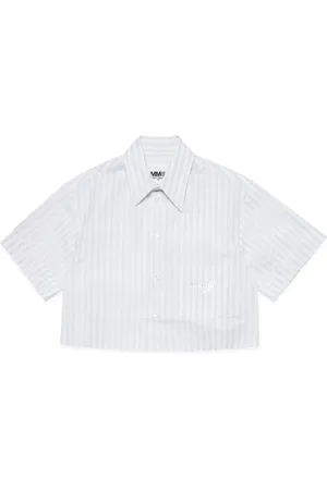 Maison Margiela Camisa con logo estampado y motivo de rayas